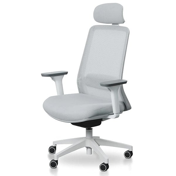 Walther Mesh Office Chair - Cloud Grey with White Base
