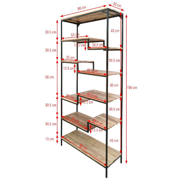 Warialda 80cm Timber & Iron Bookcase