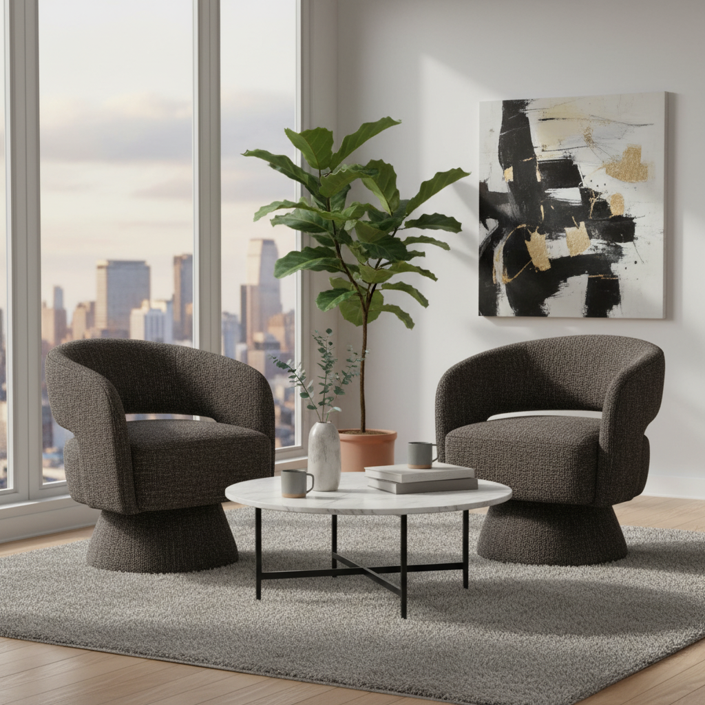 Warialda Swivel Armchair - Cocoa