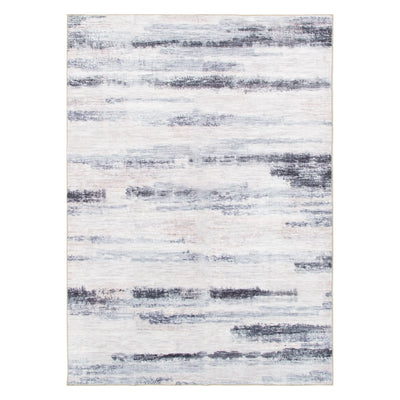 Washwell Blue Multi Abstract Machine Washable Rug
