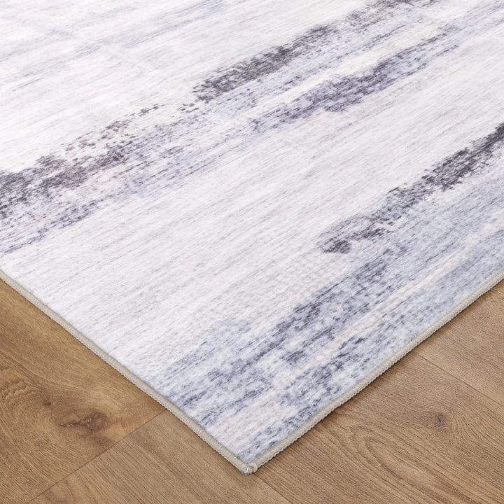Washwell Blue Multi Abstract Machine Washable Rug