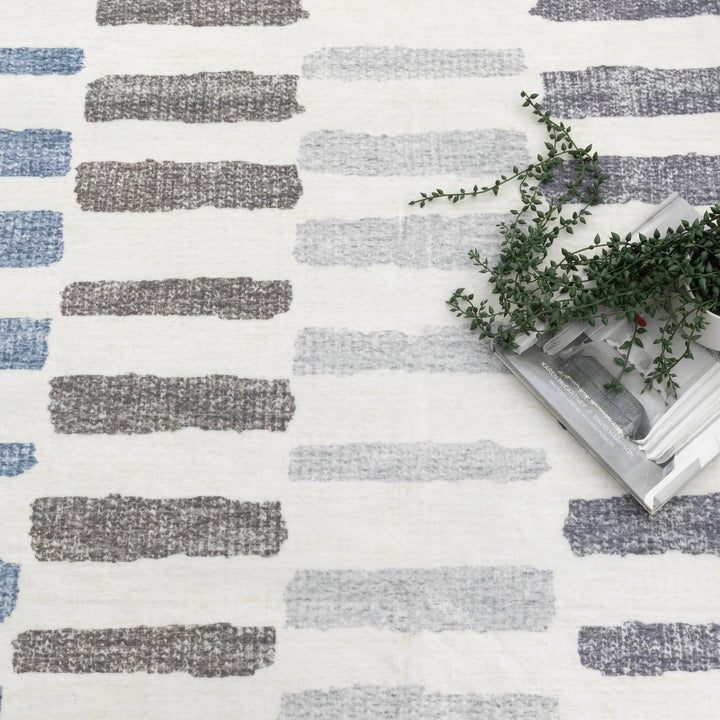 Washwell Modern Stripes Machine Washable Rug