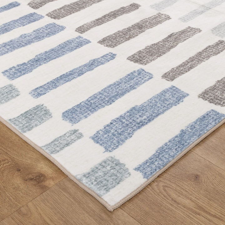 Washwell Modern Stripes Machine Washable Rug