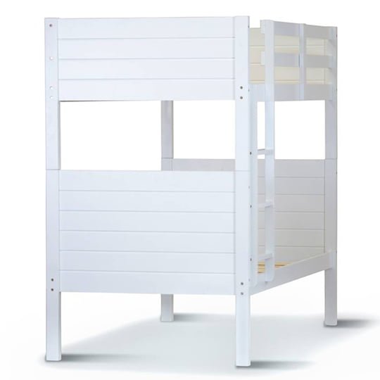 White Milo Pine Wood Single Over Single Bunk Bed