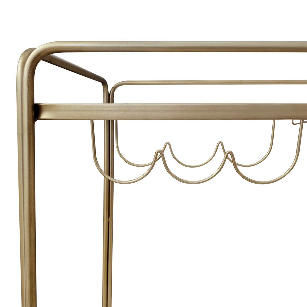Wentworth Rectangle Bar Cart - Antique Gold