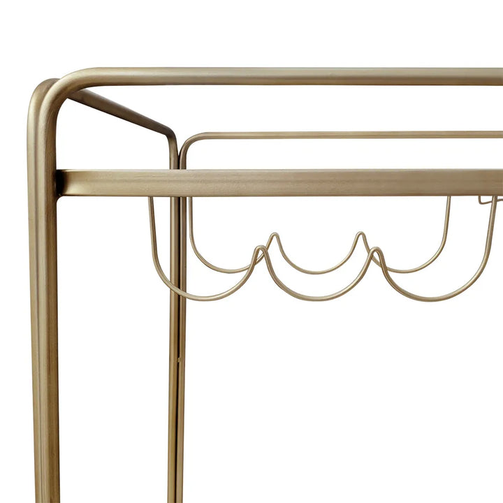 Wentworth Rectangle Bar Cart - Antique Gold