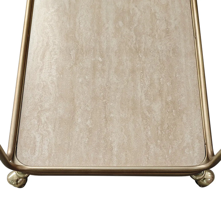 Wentworth Rectangle Bar Cart - Antique Gold