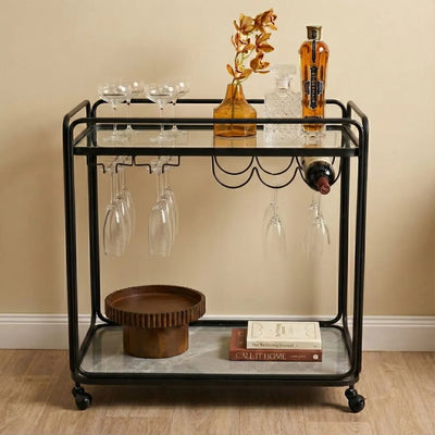 Wentworth Rectangle Bar Cart - Black