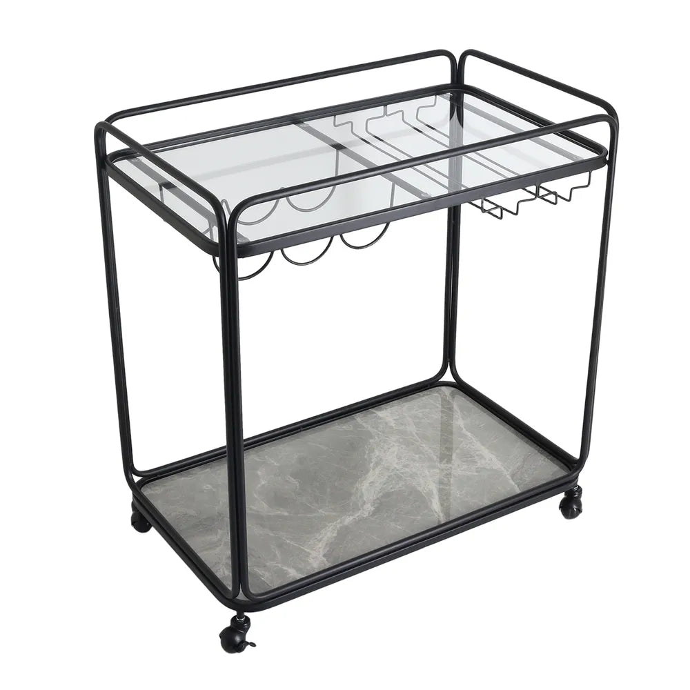 Wentworth Rectangle Bar Cart - Black