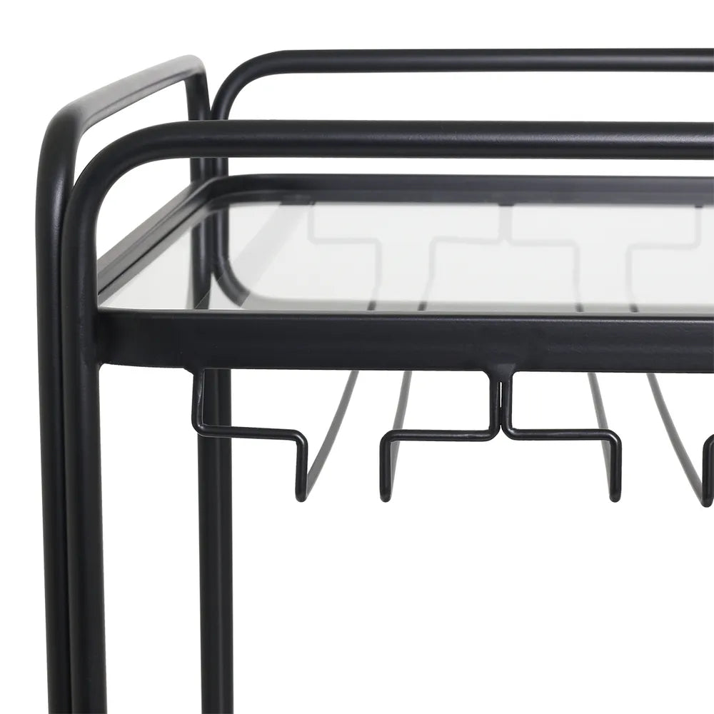 Wentworth Rectangle Bar Cart - Black