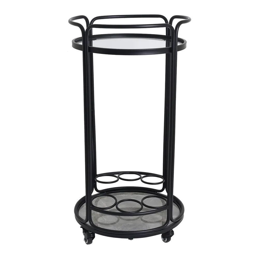 Wentworth Round Bar Cart - Black