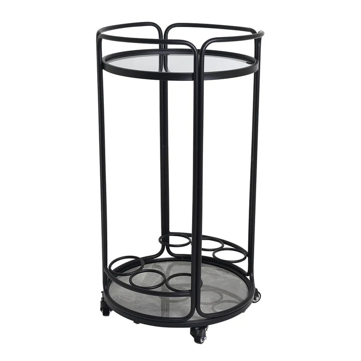 Wentworth Round Bar Cart - Black