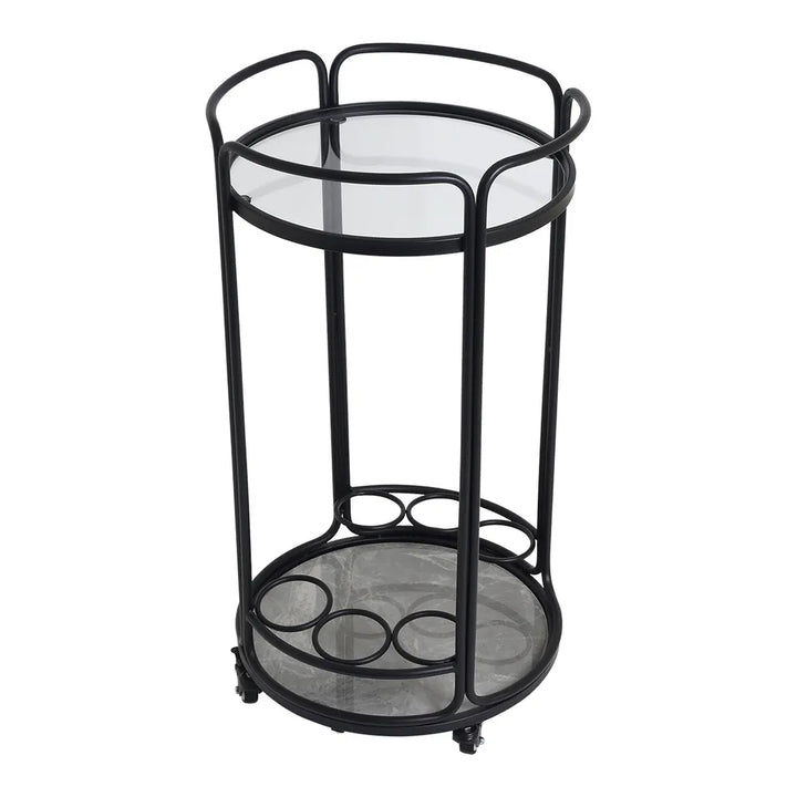 Wentworth Round Bar Cart - Black