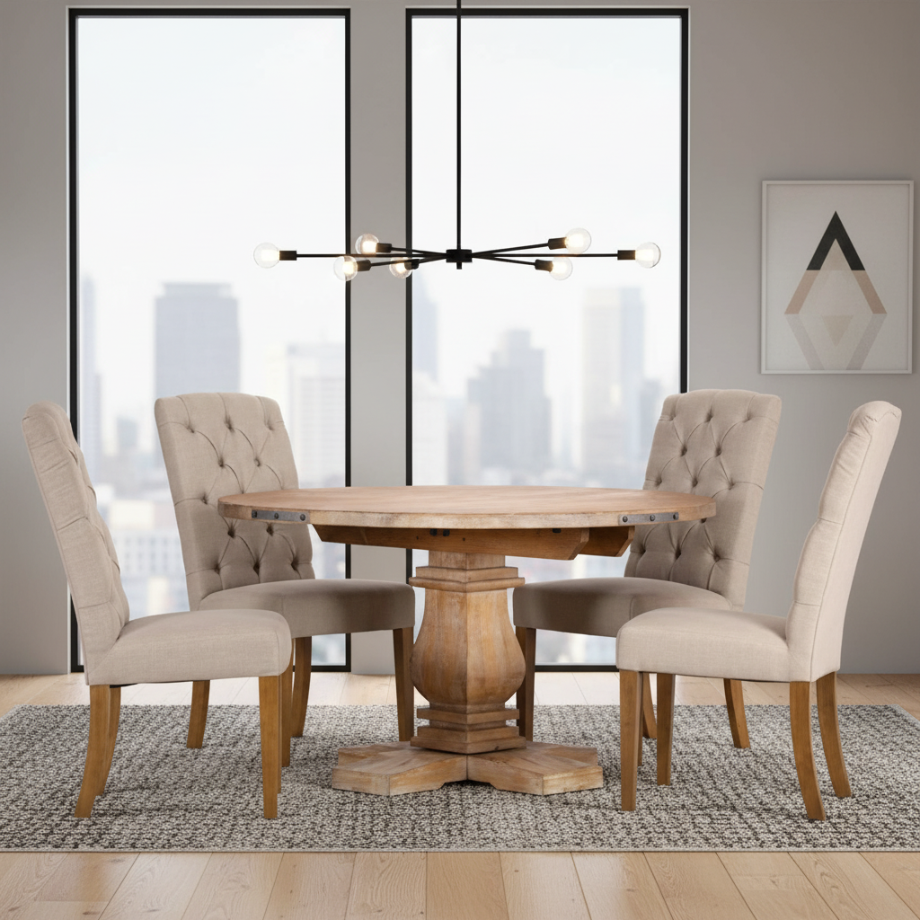 Western 5 Piece Round Dining Package