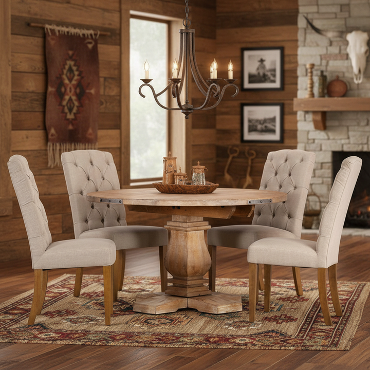Western 5 Piece Round Dining Package