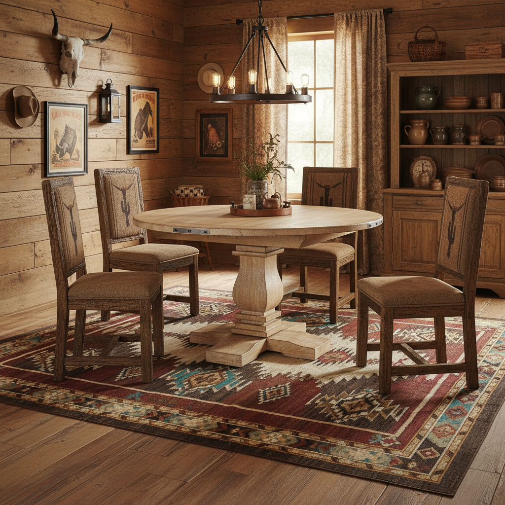Western Solid Timber Round Dining Table