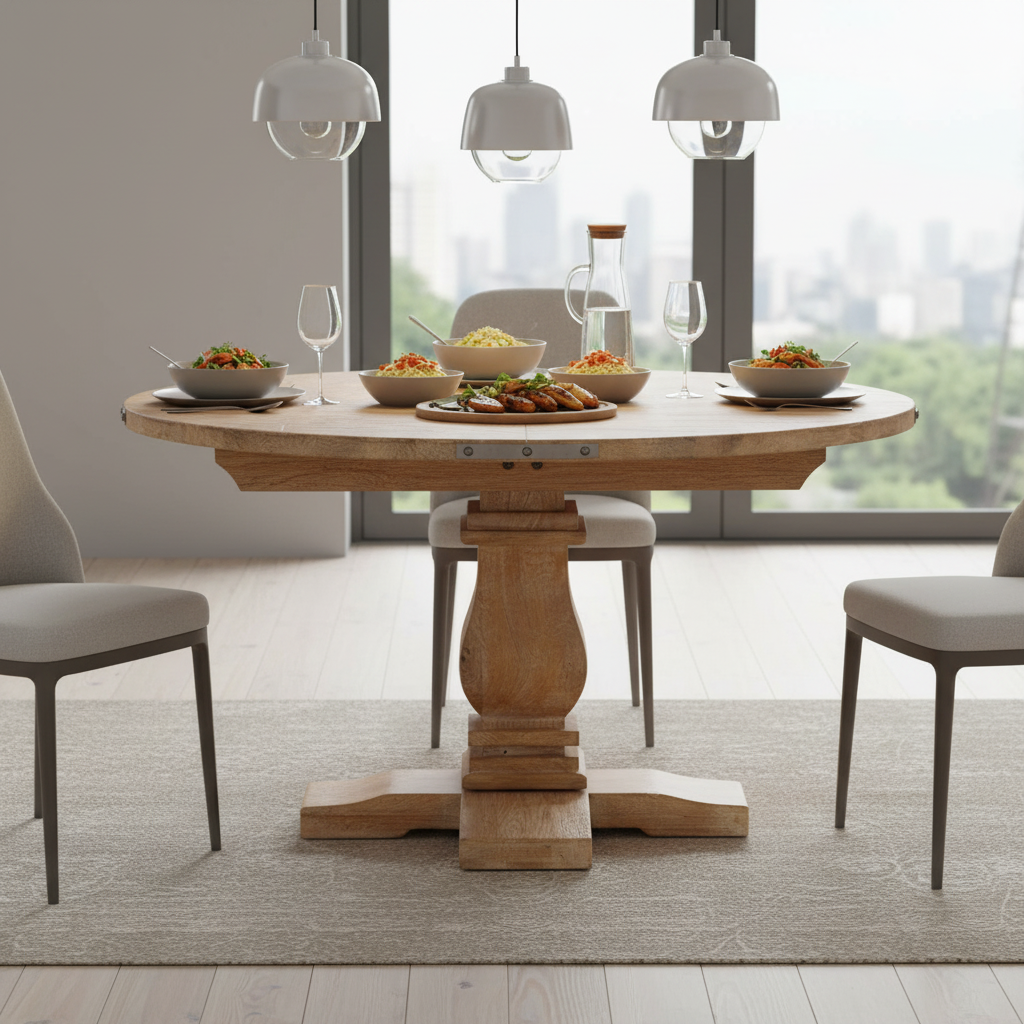 Western Solid Timber Round Dining Table