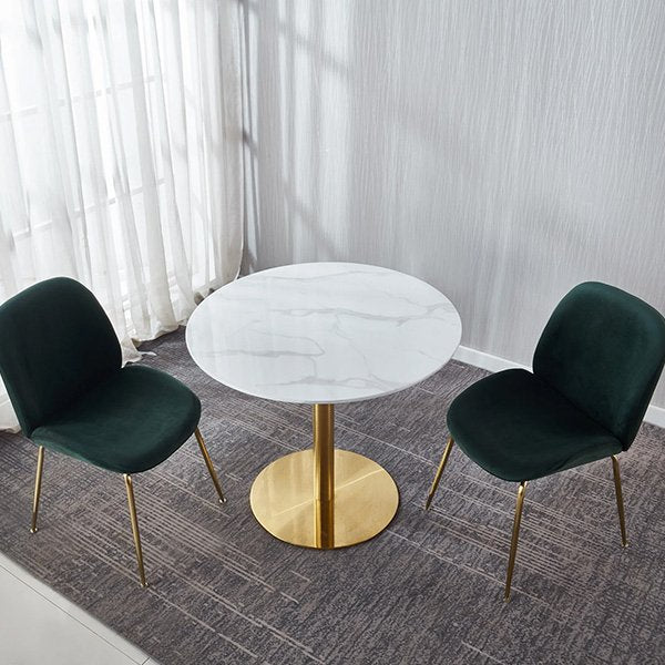 White & Gold Hartley Round Dining Table