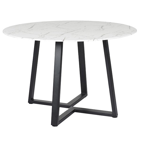 White Nova Faux Marble Dining Table