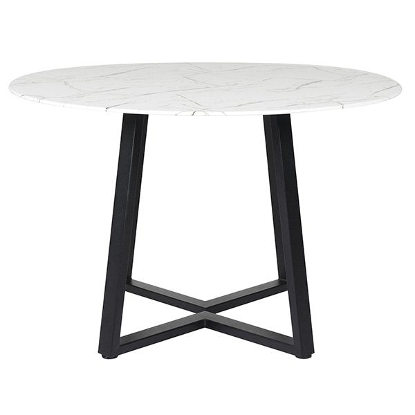 White Nova Faux Marble Dining Table