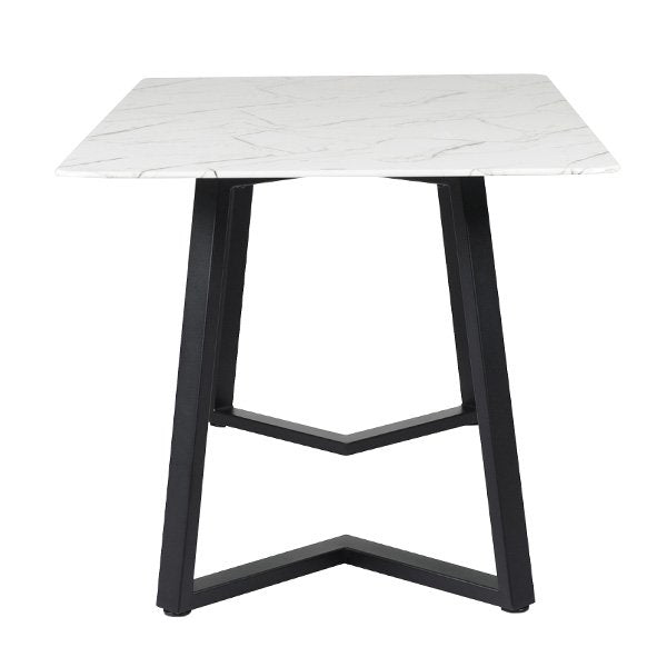 White Porto Faux Marble Dining Table