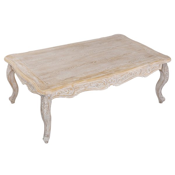 Whitewashed Kora Oak Wood Coffee Table