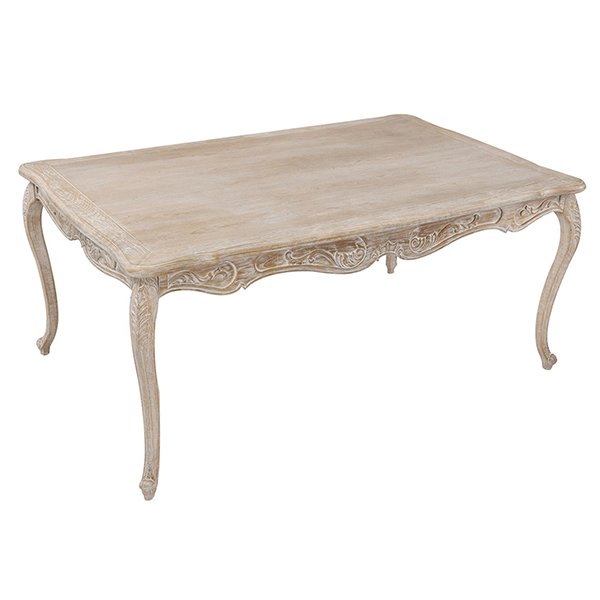 Whitewashed Kora Oak Wood Dining Table - 180cm