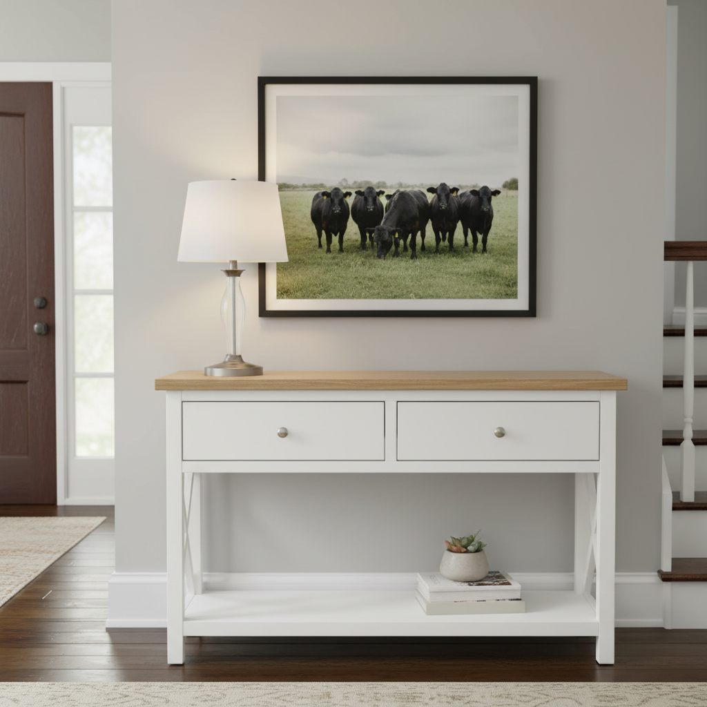 Widden Timber 2 Drawer Console