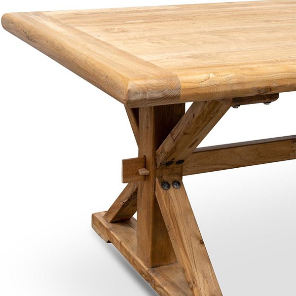 Winston Reclaimed 3m Elm Wood Dining Table - Rustic Natural