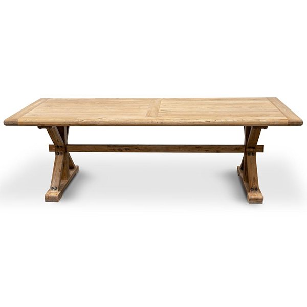 Winston Reclaimed 3m Elm Wood Dining Table - Rustic Natural