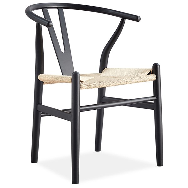 Wishbone Timber Replica Hans Wenger Dining Chair - Black