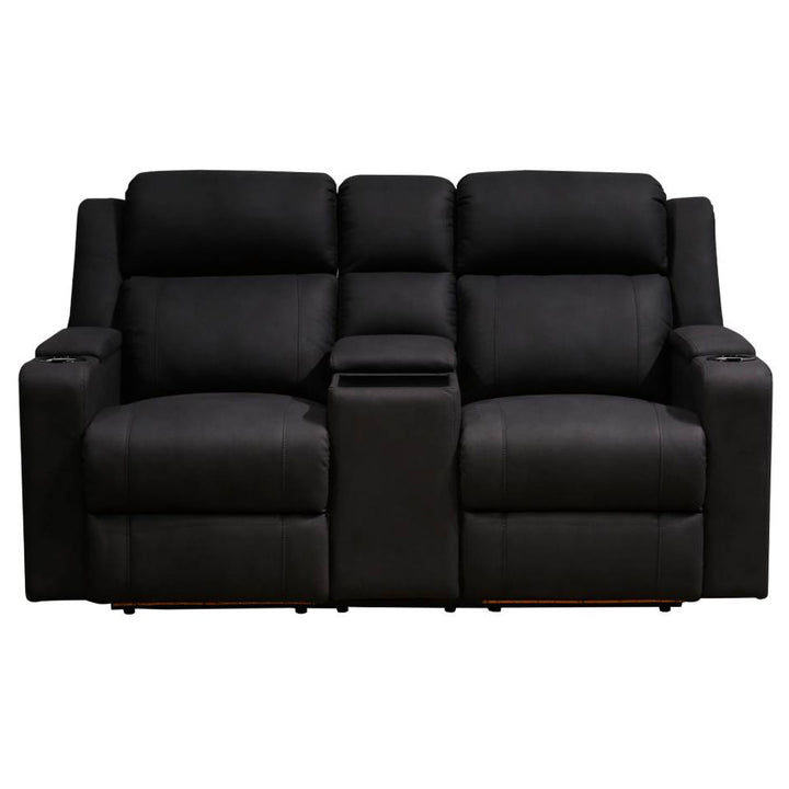 Wolgan 2 Seater Upholstered Recliner Sofa - Black