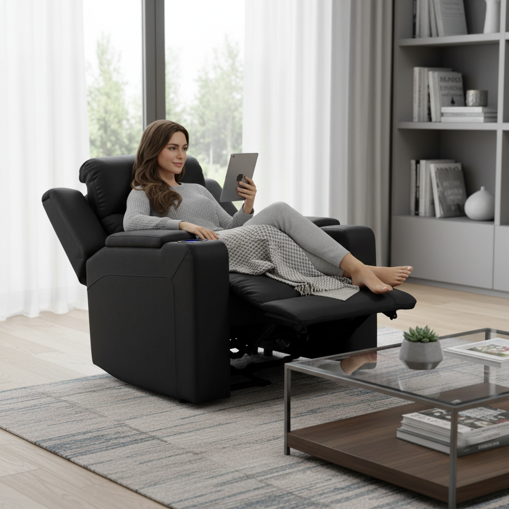 Wolgan Upholstered Recliner Chair - Black