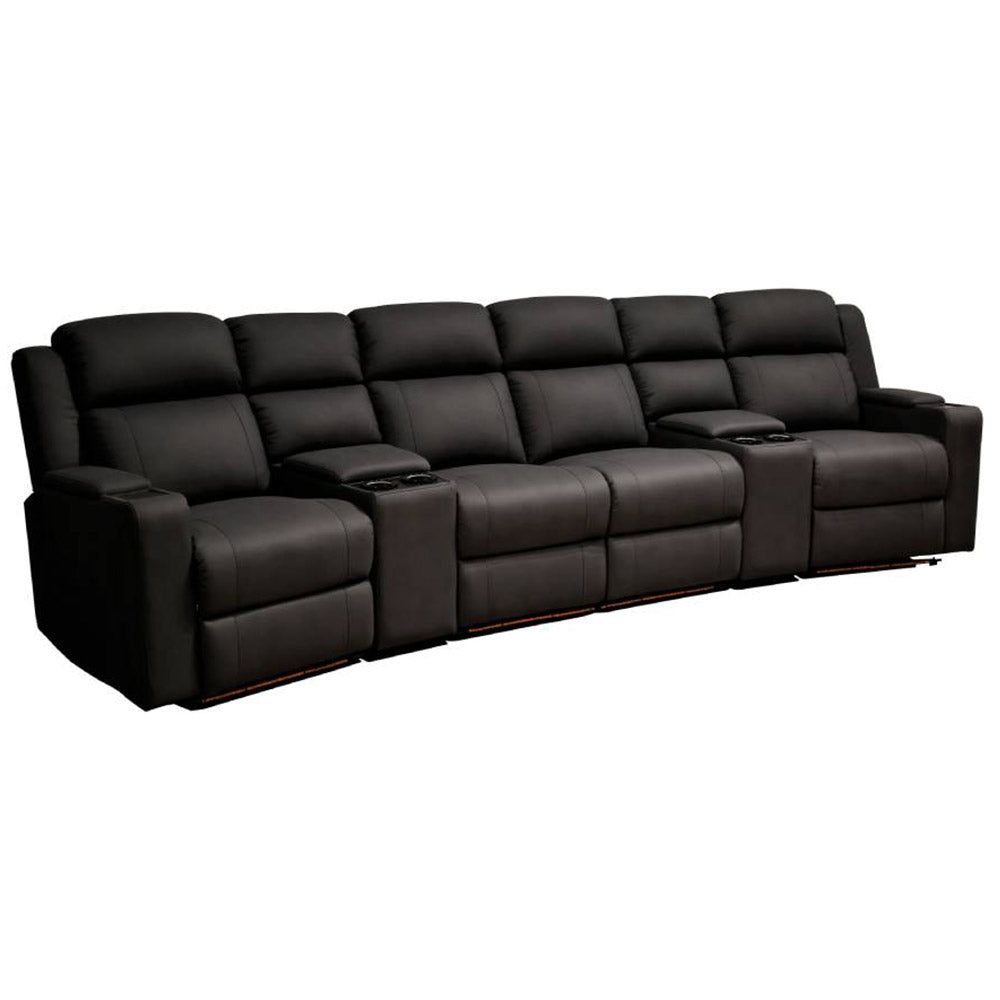 Wolgan Upholstered Suede Fabric Electric Recliner 4 Seater Home Theatre Seating