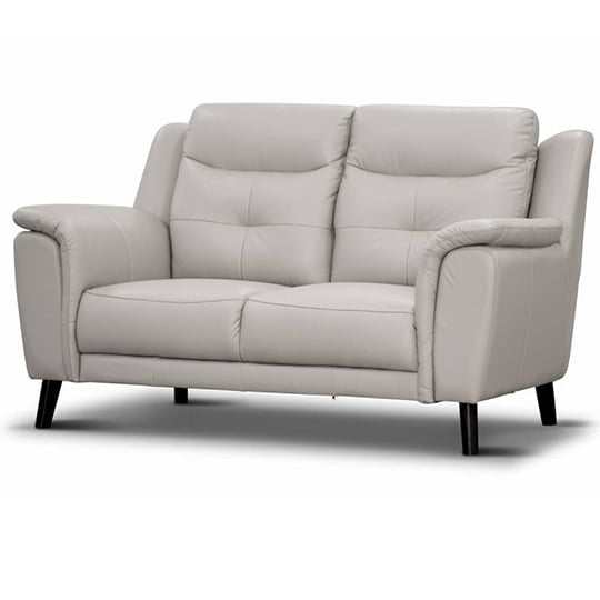 Reeves 2 Seater Leather Sofa - Silver