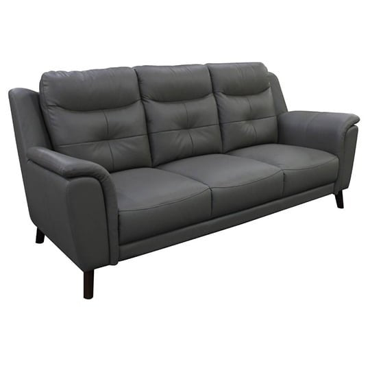 Reeves 5 Seater Leather Sofa Set - Gunmetal
