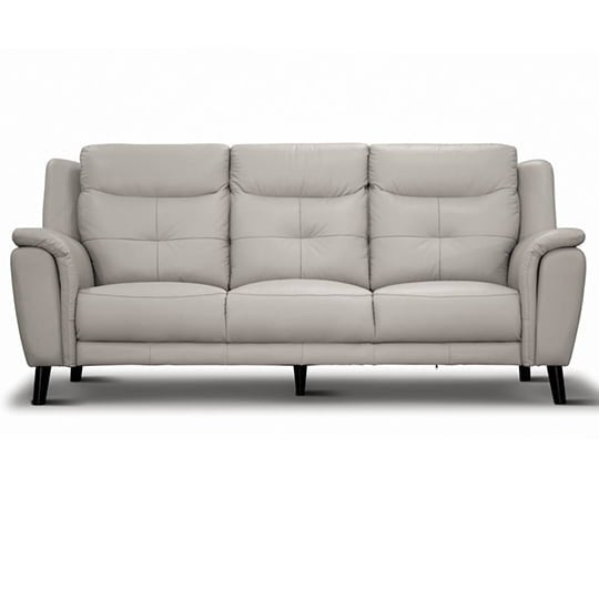 Reeves 5 Seater Leather Sofa Set - Silver