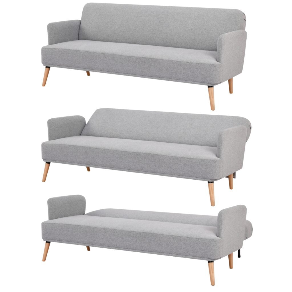 Yaris Grey 3 Seater Sofa Bed