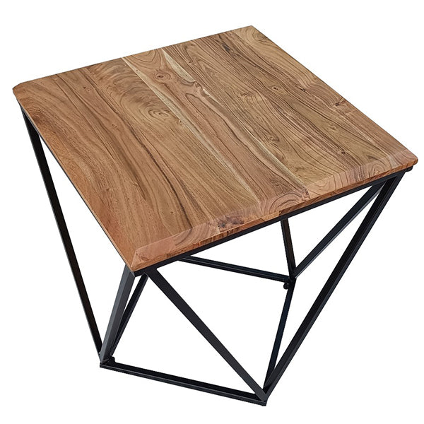 Yass 50cm Timber & Metal Side Table