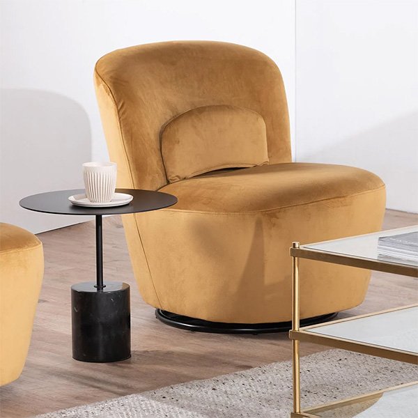 Zamora Swivel Lounge Chair - Mustard