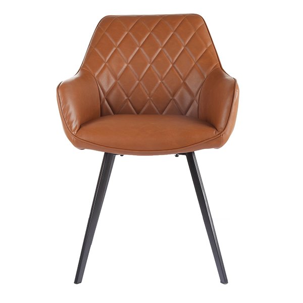 Zeus Faux Leather Dining Chairs (Set of 2) - Cognac