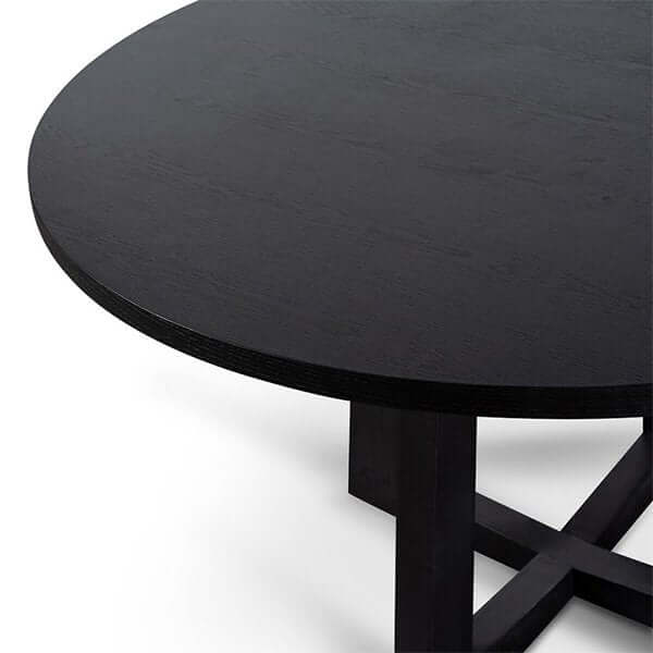 Zodiac 1.2m Round Wooden Dining Table - Black