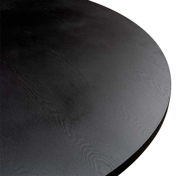 Zodiac 1.2m Round Wooden Dining Table - Black