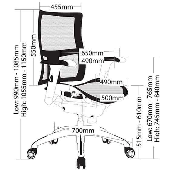 Zodiac Medium Back Mesh Executive Office Chair