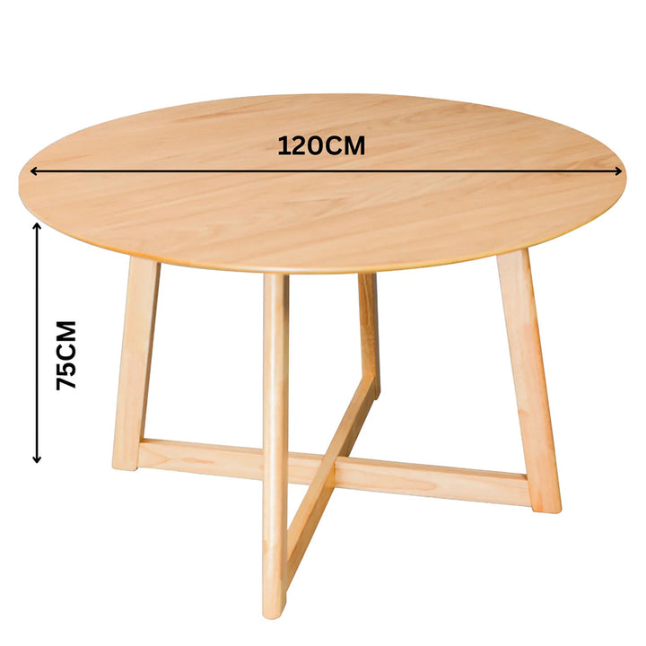 Zodiac 1.2m Round Wooden Dining Table - Natural