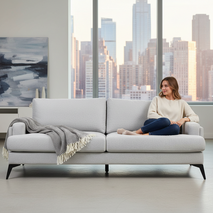Zoe 3 Seater Sofa - Light Grey
