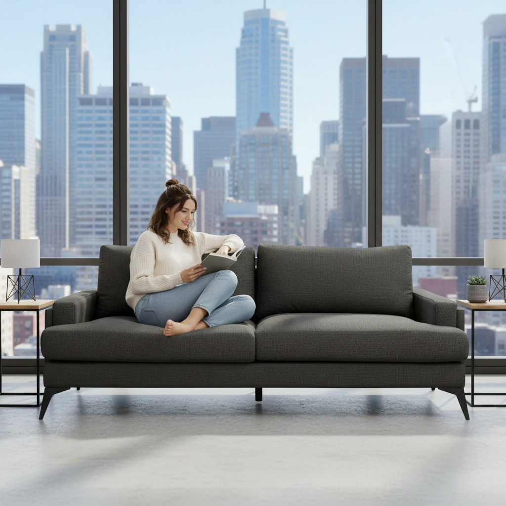 Zoe 3 Seater Sofa – Dark Grey