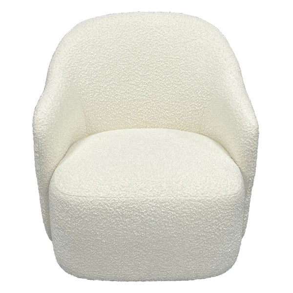 Everett Boucle Fabric Arm Chair - White