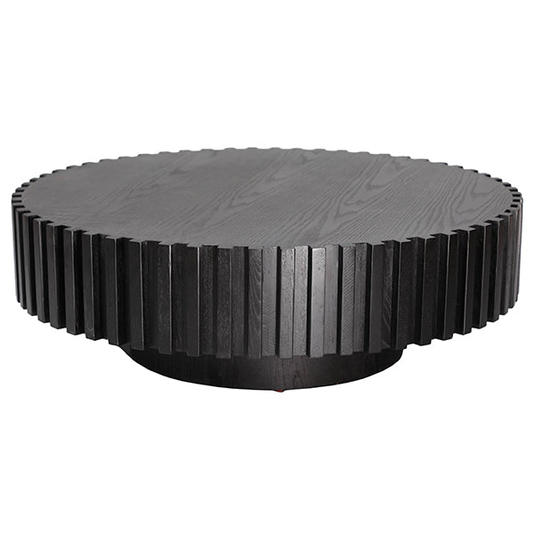 Alicia Oak Round Coffee Table - Black