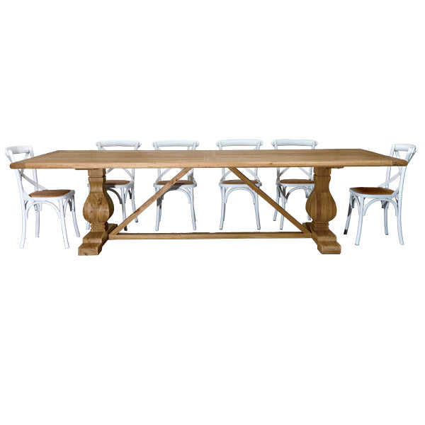 Cassie Reclaimed ELM Dining Table 3m - Rustic Natural